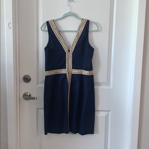 Lily Pulitzer Navy & Gold dress - Picture 2 of 3